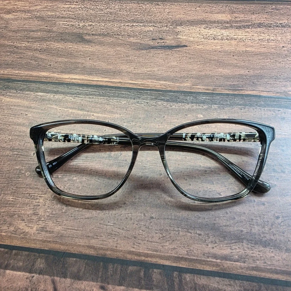 Kensie Accessory Women Cat Eye Eyeglasses Grey Black‎ White 54-16-140 CR